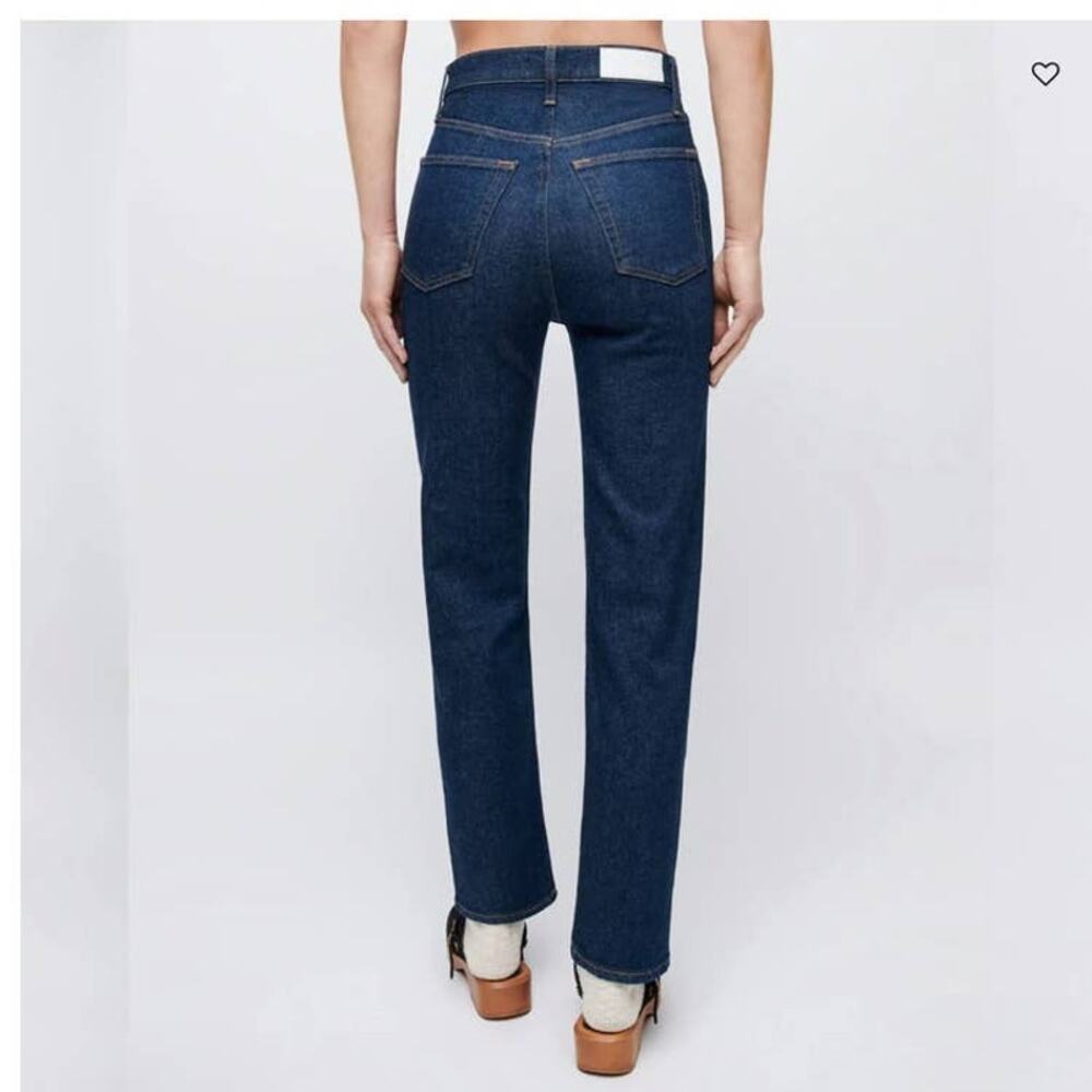 RE/DONE 70's Ultra High Rise Stove Pipe Jeans in Rigid Like Size 26 NWT